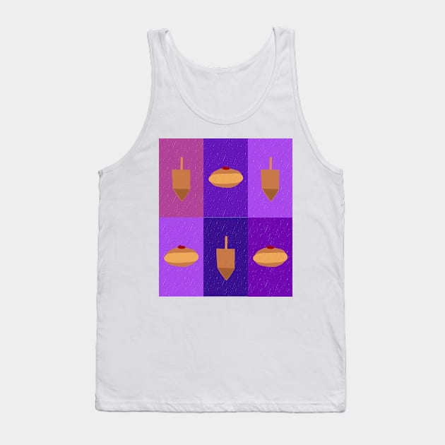 D&amp;D - Doughnuts and Dreidels Purple Grid Tank Top by TillaCrowne